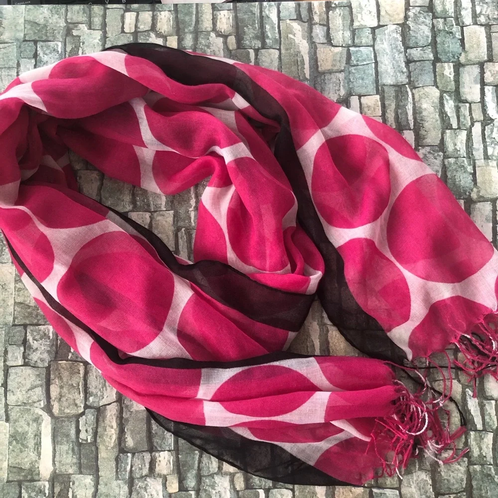 Sheer Fringe Circle Scarf